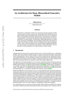 An Architecture for Deep, Hierarchical Generative Models