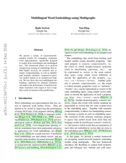 Multilingual Word Embeddings using Multigraphs