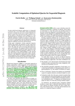 Scalable Computation of Optimized Queries for Sequential Diagnosis