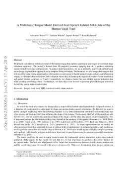 A Multilinear Tongue Model Derived from Speech Related MRI Data of the
  Human Vocal Tract