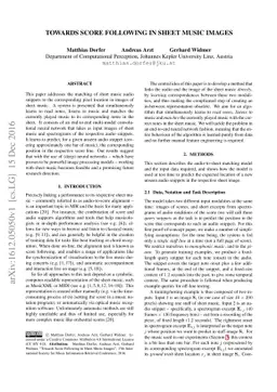 Towards Score Following in Sheet Music Images