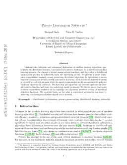 Private Learning on Networks