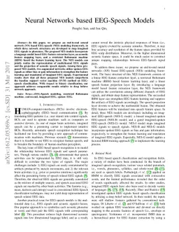 Neural networks based EEG-Speech Models