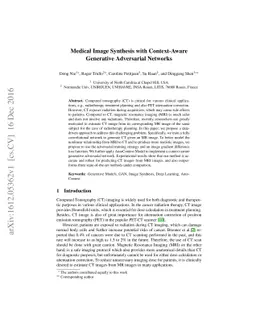 Medical Image Synthesis with Context-Aware Generative Adversarial
  Networks