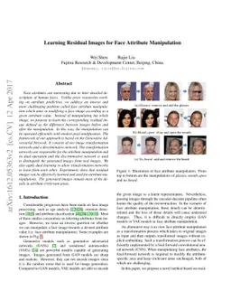 Learning Residual Images for Face Attribute Manipulation