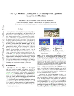 The VQA-Machine: Learning How to Use Existing Vision Algorithms to
  Answer New Questions