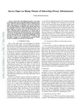 Survey Paper on Rising Threats of Subverting Privacy Infrastructure