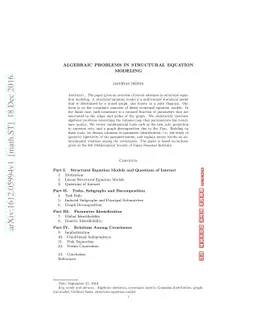 Algebraic Problems in Structural Equation Modeling