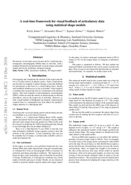 A real-time framework for visual feedback of articulatory data using
  statistical shape models