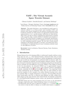 VAST : The Virtual Acoustic Space Traveler Dataset