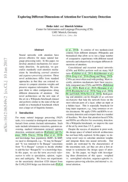 Exploring Different Dimensions of Attention for Uncertainty Detection