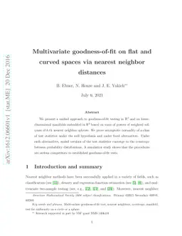 Multivariate goodness-of-fit on flat and curved spaces via nearest
  neighbor distances