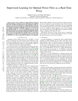 Supervised Learning for Optimal Power Flow as a Real-Time Proxy