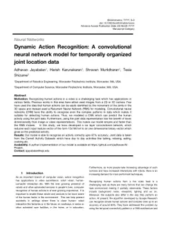 Dynamic Action Recognition: A convolutional neural network model for
  temporally organized joint location data