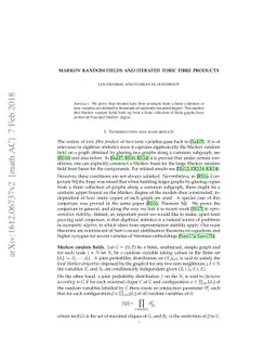 Markov random fields and iterated toric fibre products