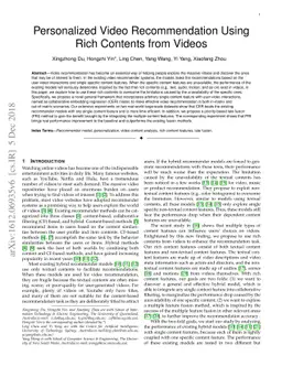 Personalized Video Recommendation Using Rich Contents from Videos