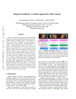 Temporal Tessellation: A Unified Approach for Video Analysis
