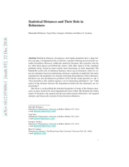 Statistical Distances and Their Role in Robustness