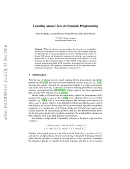 Counting Answer Sets via Dynamic Programming