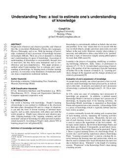 Understanding Tree: a tool to estimate one's understanding of knowledge