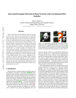 Adversarial Examples Detection in Deep Networks with Convolutional
  Filter Statistics