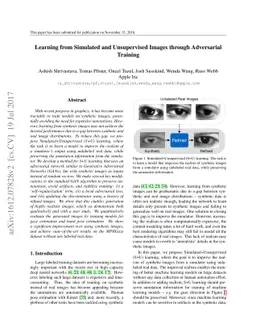 Learning from Simulated and Unsupervised Images through Adversarial
  Training