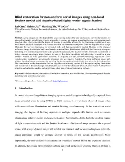 Blind restoration for non-uniform aerial images using non-local Retinex
  model and shearlet-based higher-order regularization