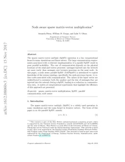 Node Aware Sparse Matrix-Vector Multiplication