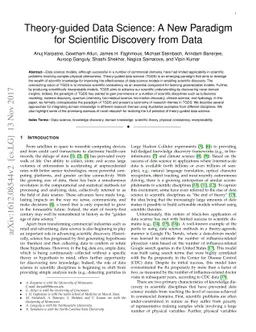 Theory-guided Data Science: A New Paradigm for Scientific Discovery from
  Data
