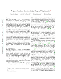 A Sparse Nonlinear Classifier Design Using AUC Optimization