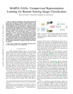 MARTA GANs: Unsupervised Representation Learning for Remote Sensing
  Image Classification