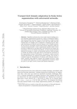 Unsupervised domain adaptation in brain lesion segmentation with
  adversarial networks