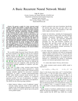 A Basic Recurrent Neural Network Model