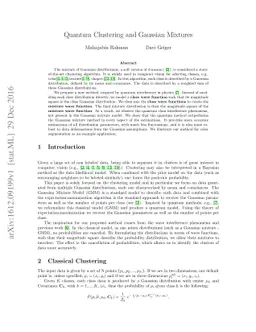 Quantum Clustering and Gaussian Mixtures