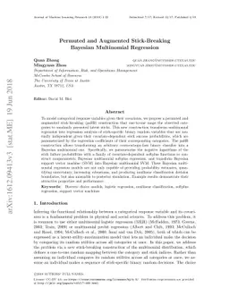 Permuted and Augmented Stick-Breaking Bayesian Multinomial Regression