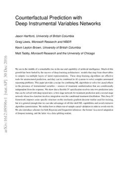 Counterfactual Prediction with Deep Instrumental Variables Networks