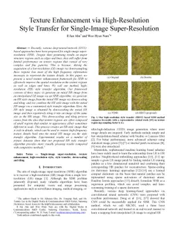 Texture Enhancement via High-Resolution Style Transfer for Single-Image
  Super-Resolution