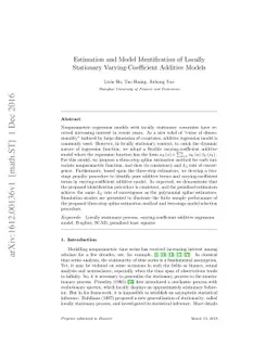 Estimation and Model Identification of Locally Stationary
  Varying-Coefficient Additive Models