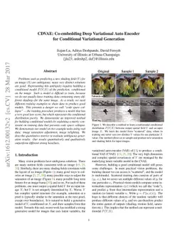 CDVAE: Co-embedding Deep Variational Auto Encoder for Conditional
  Variational Generation