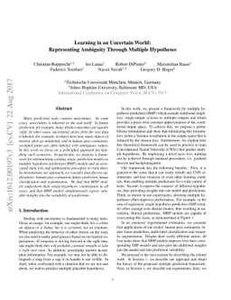 Learning in an Uncertain World: Representing Ambiguity Through Multiple
  Hypotheses
