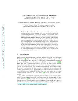 An Evaluation of Models for Runtime Approximation in Link Discovery