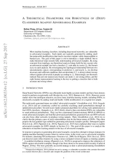 A Theoretical Framework for Robustness of (Deep) Classifiers against
  Adversarial Examples