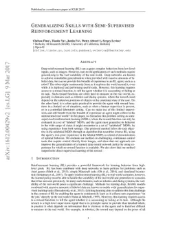 Generalizing Skills with Semi-Supervised Reinforcement Learning