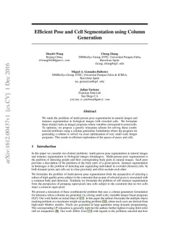 Efficient Pose and Cell Segmentation using Column Generation