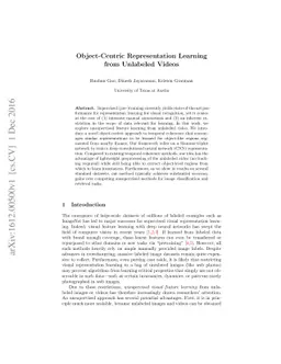 Object-Centric Representation Learning from Unlabeled Videos