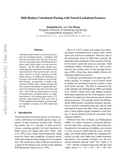 Shift-Reduce Constituent Parsing with Neural Lookahead Features