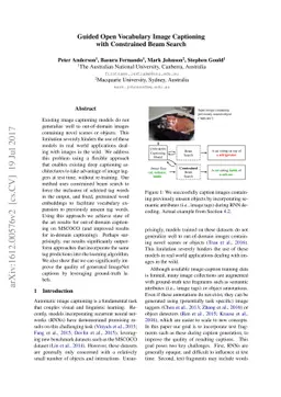 Guided Open Vocabulary Image Captioning with Constrained Beam Search