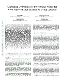 Alleviating Overfitting for Polysemous Words for Word Representation
  Estimation Using Lexicons