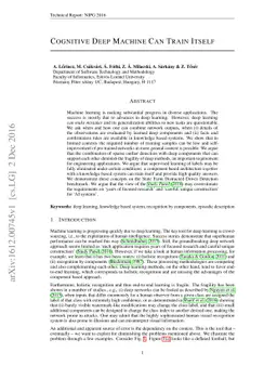 Cognitive Deep Machine Can Train Itself