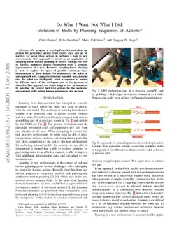 Do What I Want, Not What I Did: Imitation of Skills by Planning
  Sequences of Actions